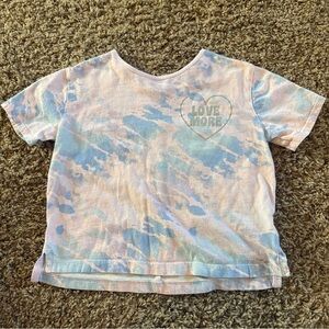 Carter's Pastel Tie-Dye 'Love More' Short Sleeve Top - Blue & Pink
